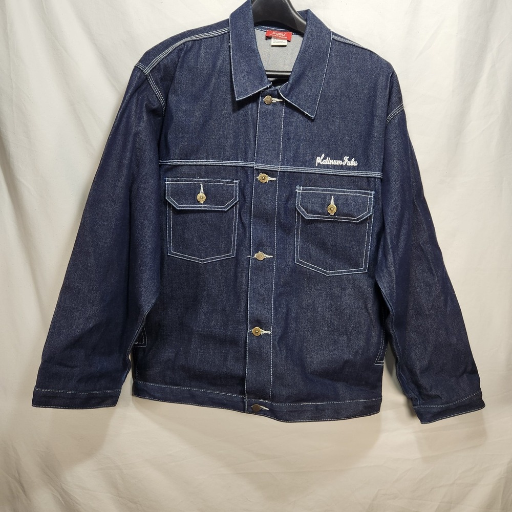 Platinum FUBU Muhammed Ali Mens Blue  Denim Jacket Size XL